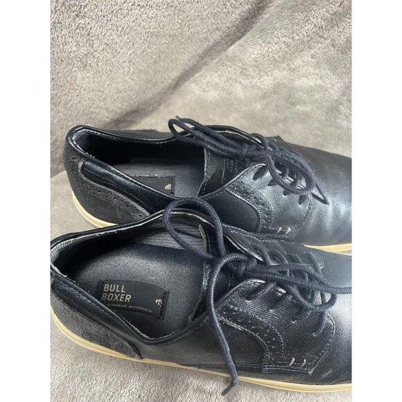 Bull Boxer Jadyn Men’s 9 Metallic Blue Leather Shoes Loafers Sneakers 43 Oxfords - Picture 7 of 13